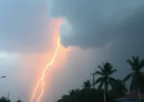 tempestade laranja em Dourados